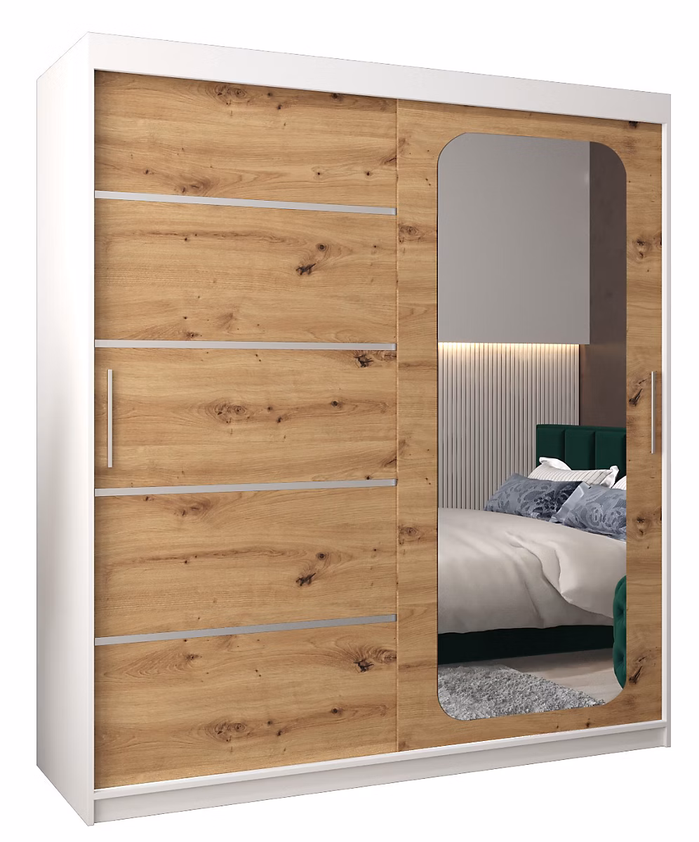 Armoire V2 a portes coulissantes H. 200 x L. 180 x P. 62 2 portes