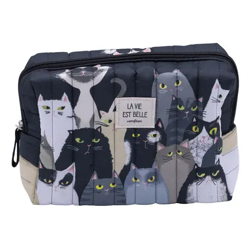 Grande trousse matelassée Cartesdart Photo matous - 24 x 17 cm