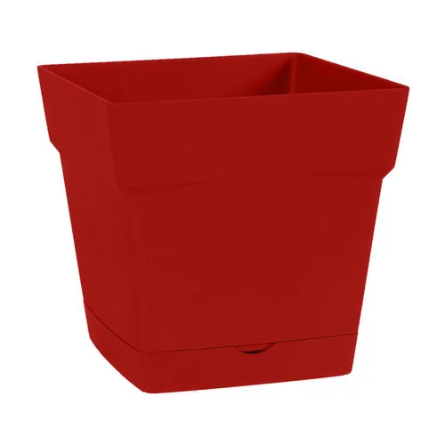 Pot carre Toscane Rouge rubis L17,4 x l17,4 x H17
