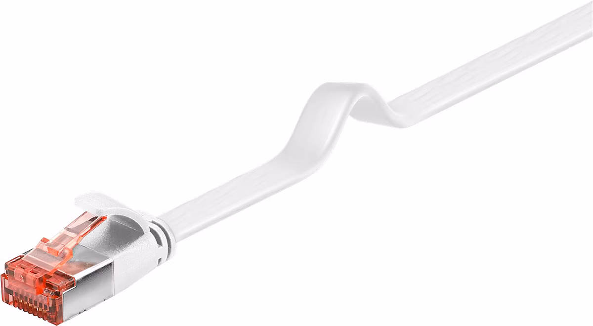 Réseau et téléphonie – Câble RJ45 Cat6 plat blanc 10 m GOOBAY