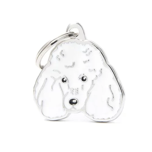 Médaille friends pour caniche blanc en métal
