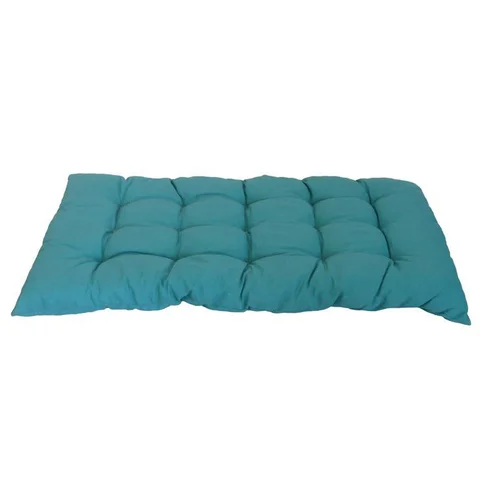 Coussin dossier palette en polyester/coton uni Emeraude Banco - 120 x 60 x 10 cm