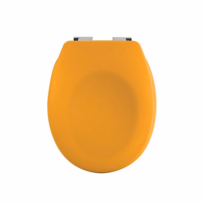Abattant wc Thermo dur avec frein de chute NEELA Safran mat Charnières ABS Chromé Spirella | WC