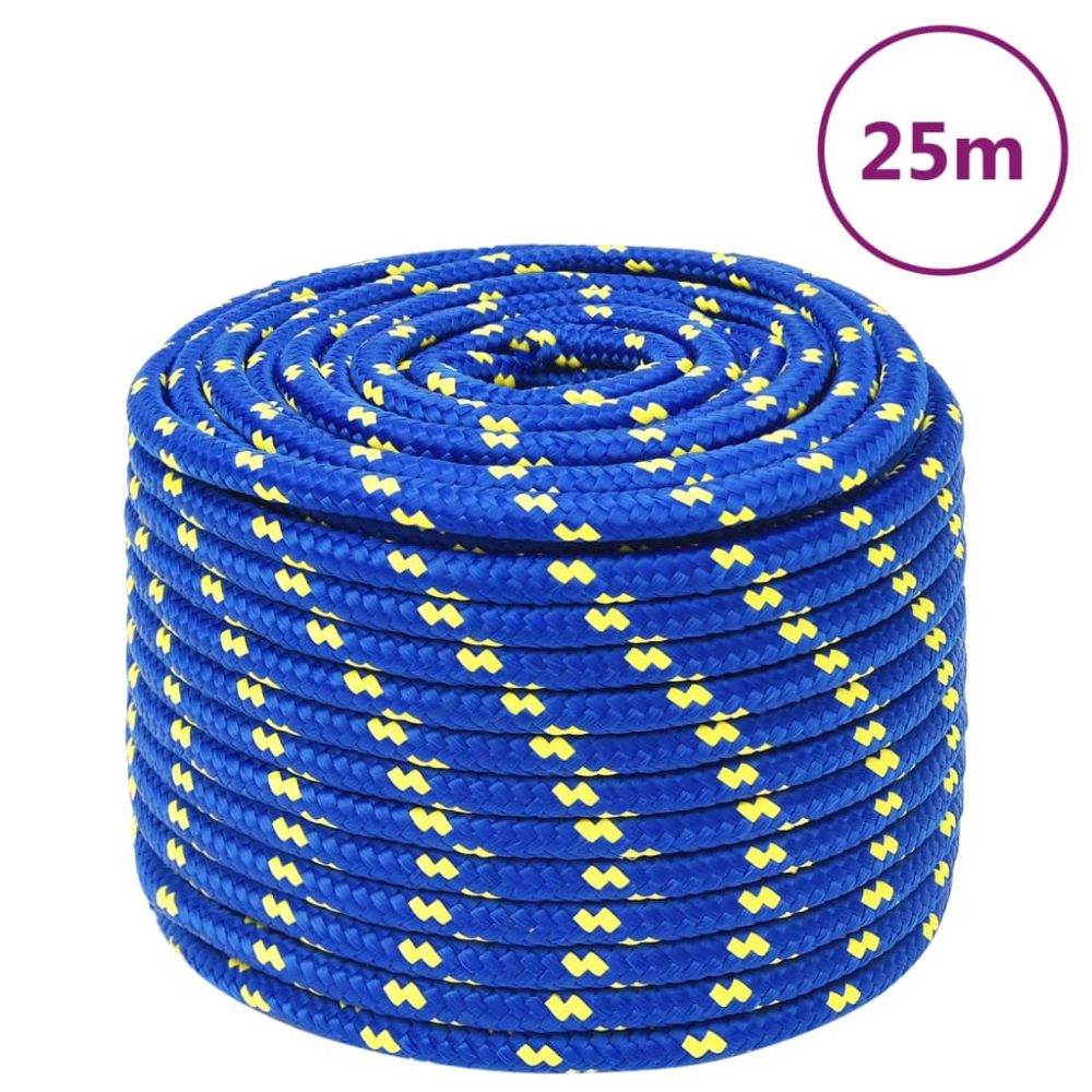 vidaXL Corde de bateau Bleu 14 mm 25 m Polypropylène – Équipement de loisirs