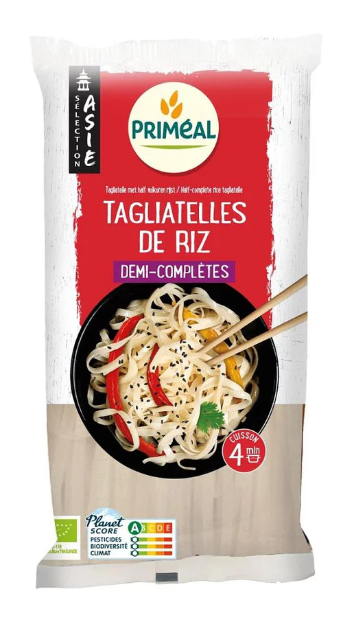 Tagliatelles de riz demi-complètes bio Primeal - 400 g