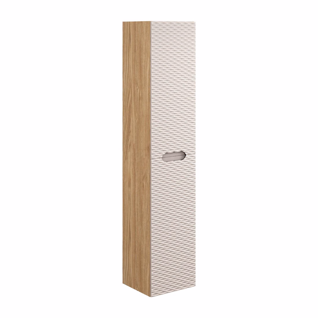 Meuble de salle de bains – Colonne de salle de bain YOKA Beige et chene clair 2 portes