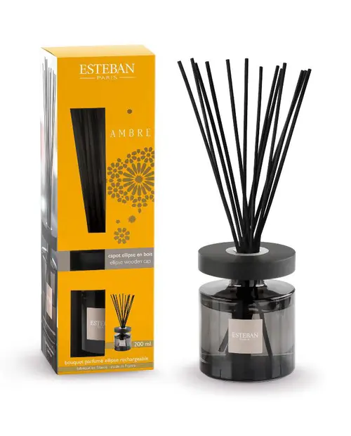 Bouquet parfumé et recharge Esteban Ellipse jaune parfum ambre - 200 ml
