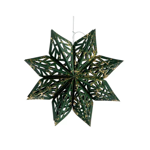 Suspension flocon coloris vert en papier - 23 x 23 cm