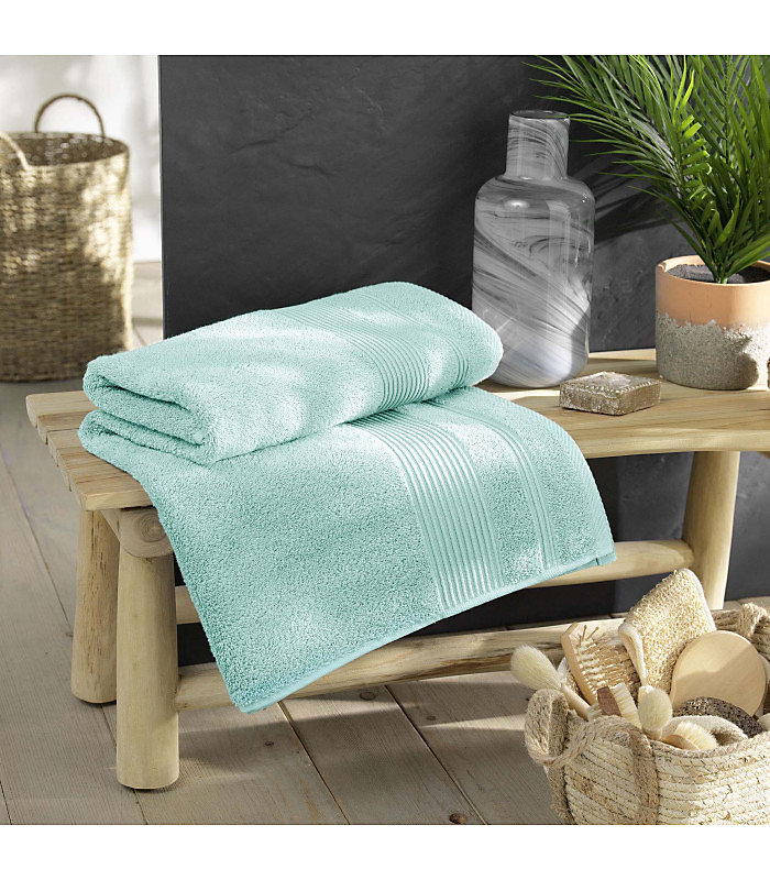 Drap de Bain 90 × 150 cm – Collection Tendresse, Éponge 500 g, m², 90 × 150cm, Céladon
