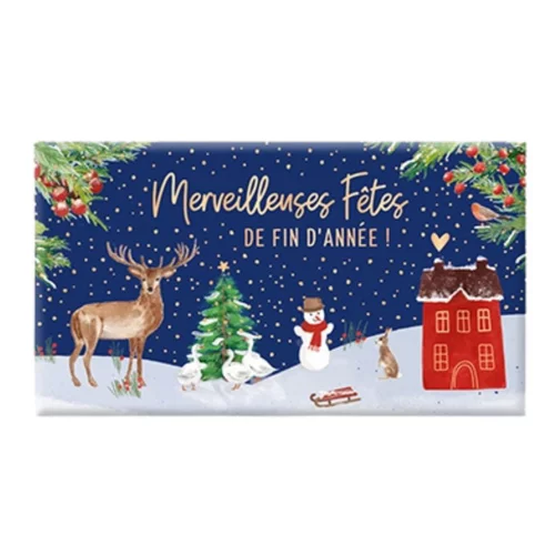 Chocolat au lait bio fin d'année « Merveilleuses Fêtes » Art Grafik - 40 g
