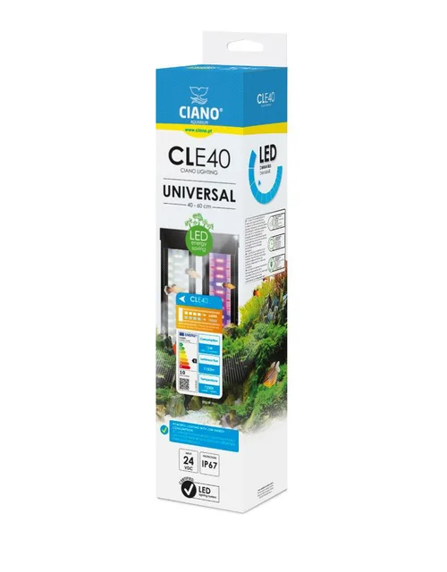 Rampe LED pour aquarium coloris noir Ciano - 40 cm