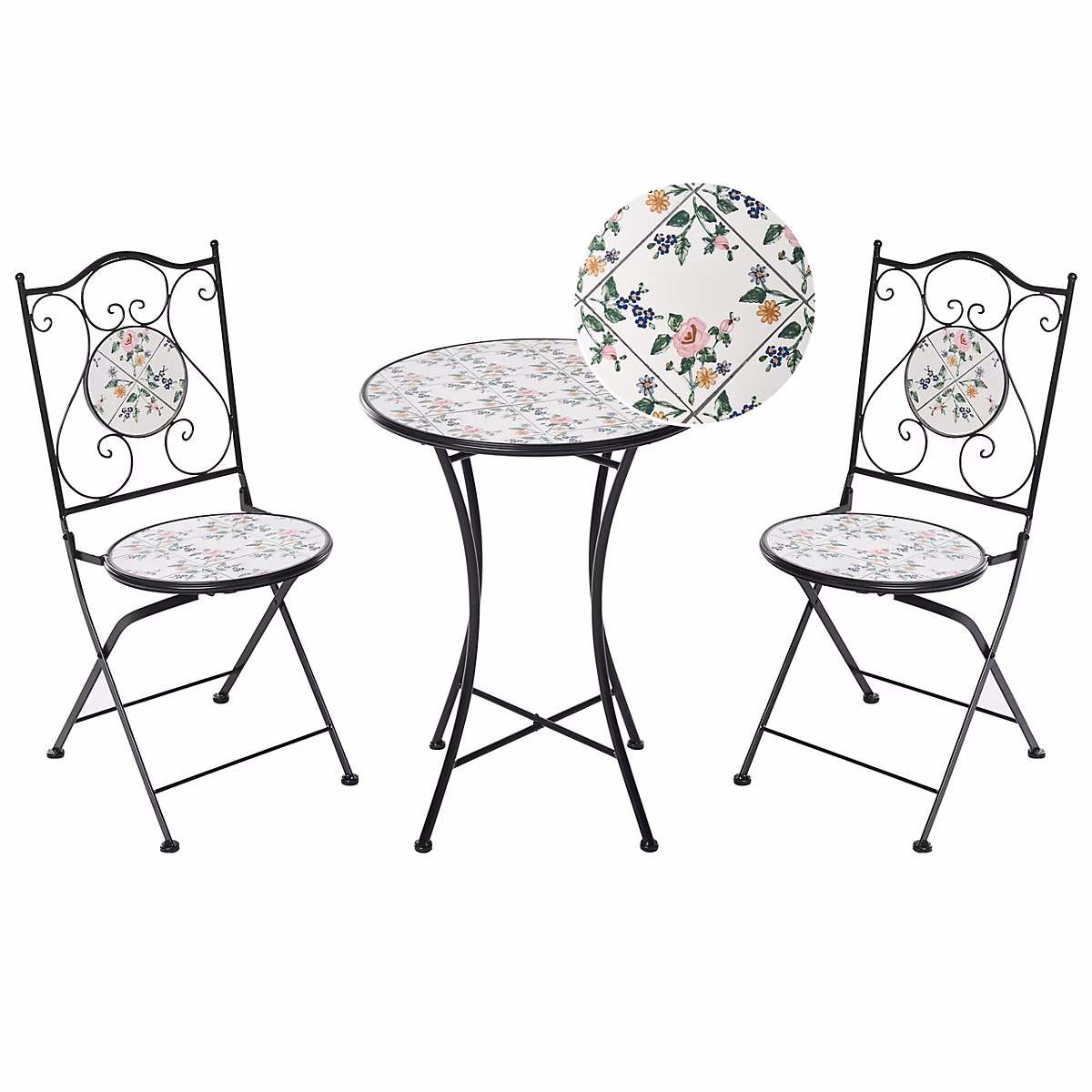 Salon et mobilier de jardin – Ensemble bistrot COLLIO Métal Noir
