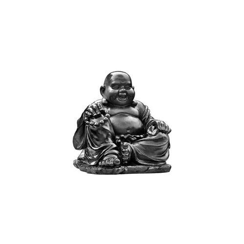 Statue en béton coulé noir Hairie Grandon Bouddha chinois rieur petit modèle - 35 cm