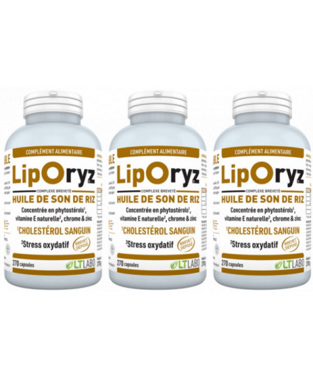 LT Labo - Liporyz huile de son de riz Lot de 3 x 270 capsules