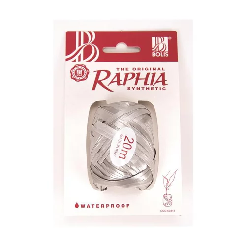 Raphia synthétique argent - 13 mm x 20 m