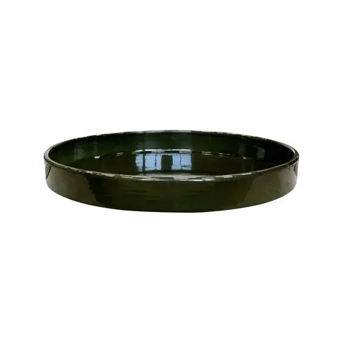 Soucoupe ronde en métal recyclé coloris vert algue vif Upcycle Cylindre XXL - Ø 47 x H 5,5 cm