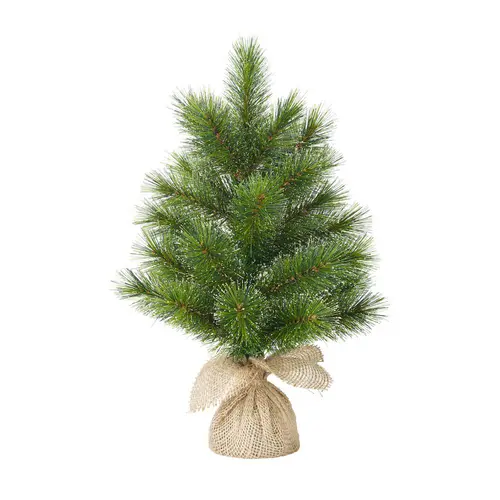 Sapin artificiel vert avec pied en toile de jute Glendon