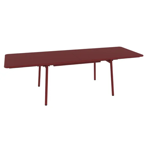 Table extensible Monceau coloris rouge en acier Fermob - 165/255 x 74 cm