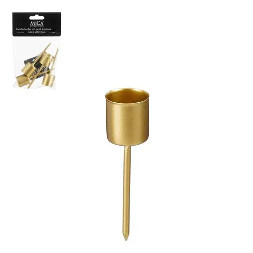 Ensemble de 4 bougeoirs flambeaux dorés - Ø 5 x H 6,5 cm