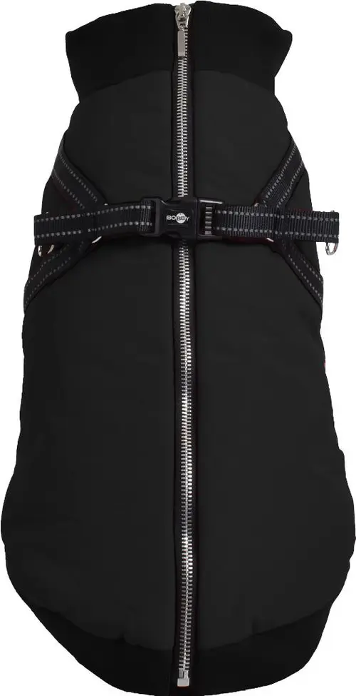 Manteau pour chien coloris noir avec harnais intégré Bobby Easy - Taille 48L