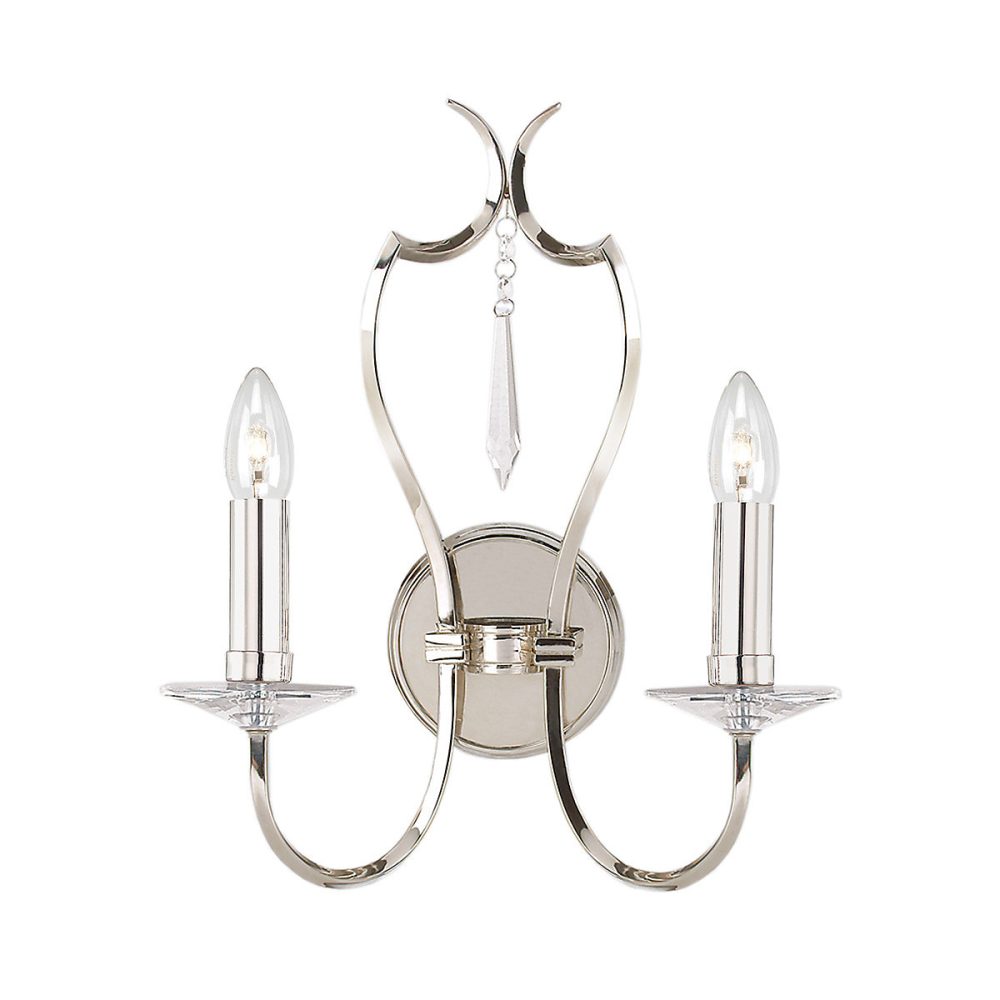 Elstead Pimlico – Applique murale d'intérieur à 2 ampoules, nickel poli, E14