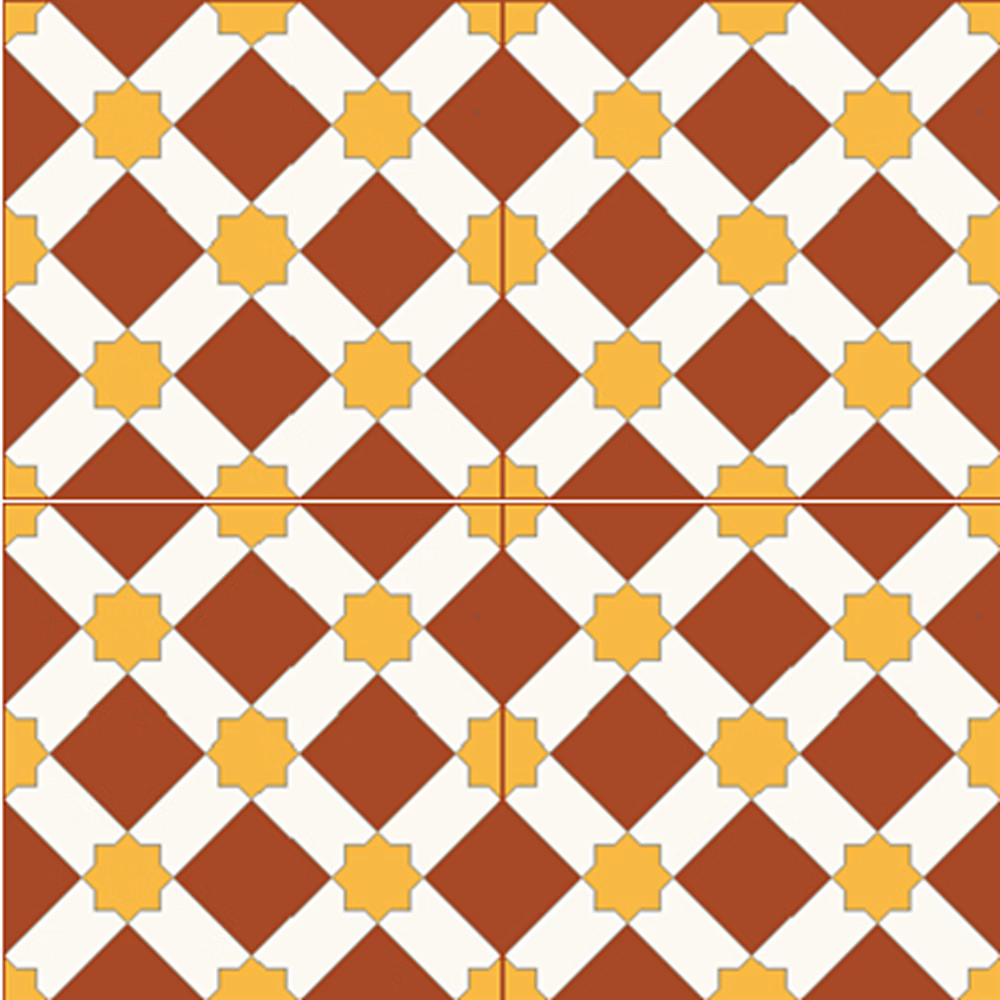 Authentiques carreaux de ciment – Modèle Arabia ARA6 de Floorilège, La boite de 14 carreaux soit 0, 56 m²