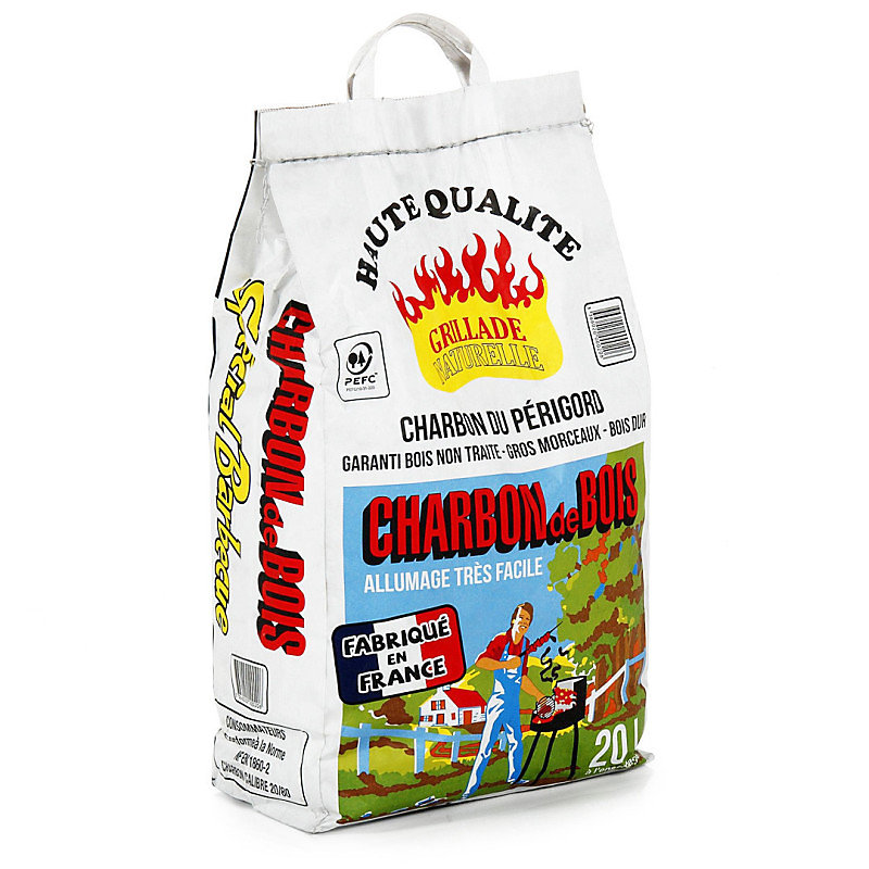 Charbon de bois Premium Haute qualité du Périgord Grillade / Barbecue | Sac de 20L – 2 – 8 kg