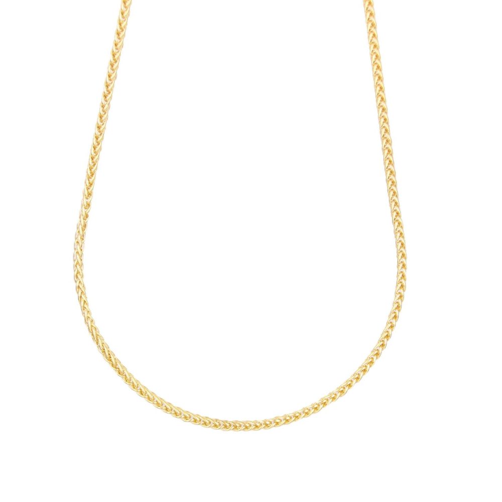 L'ATELIER D'AZUR Collier Or Jaune Maille Palmier – 42cm 2mm