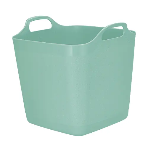 Panier souple carré coloris vert en plastique - 25 L