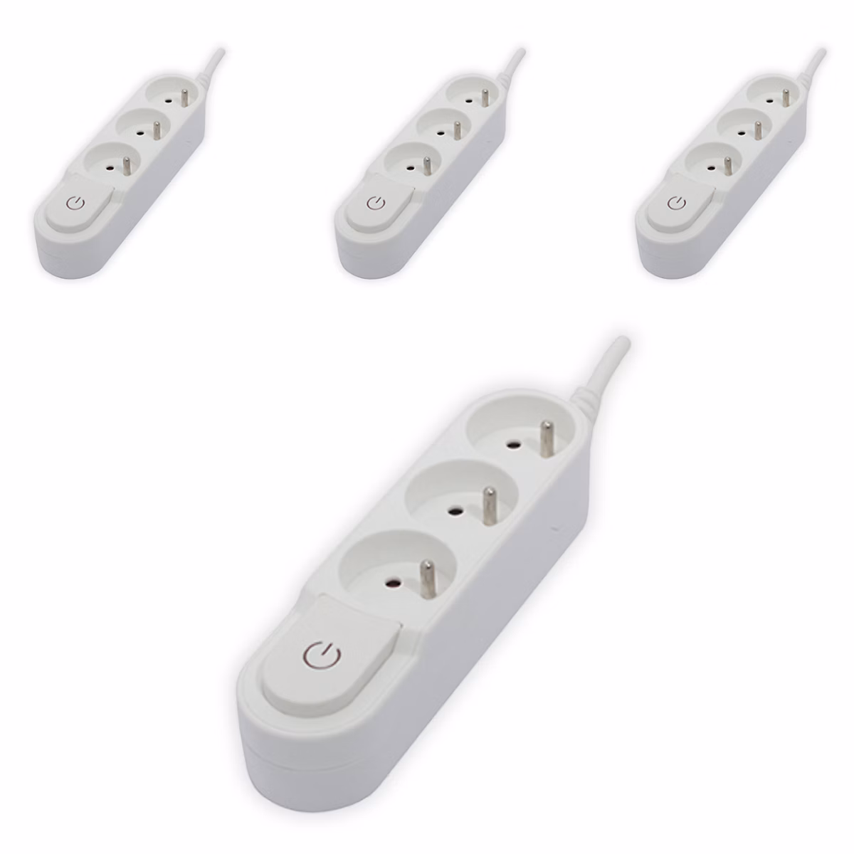 4 blocs multiprises 3x16A – 3500W | 3m | blanc | Chacon
