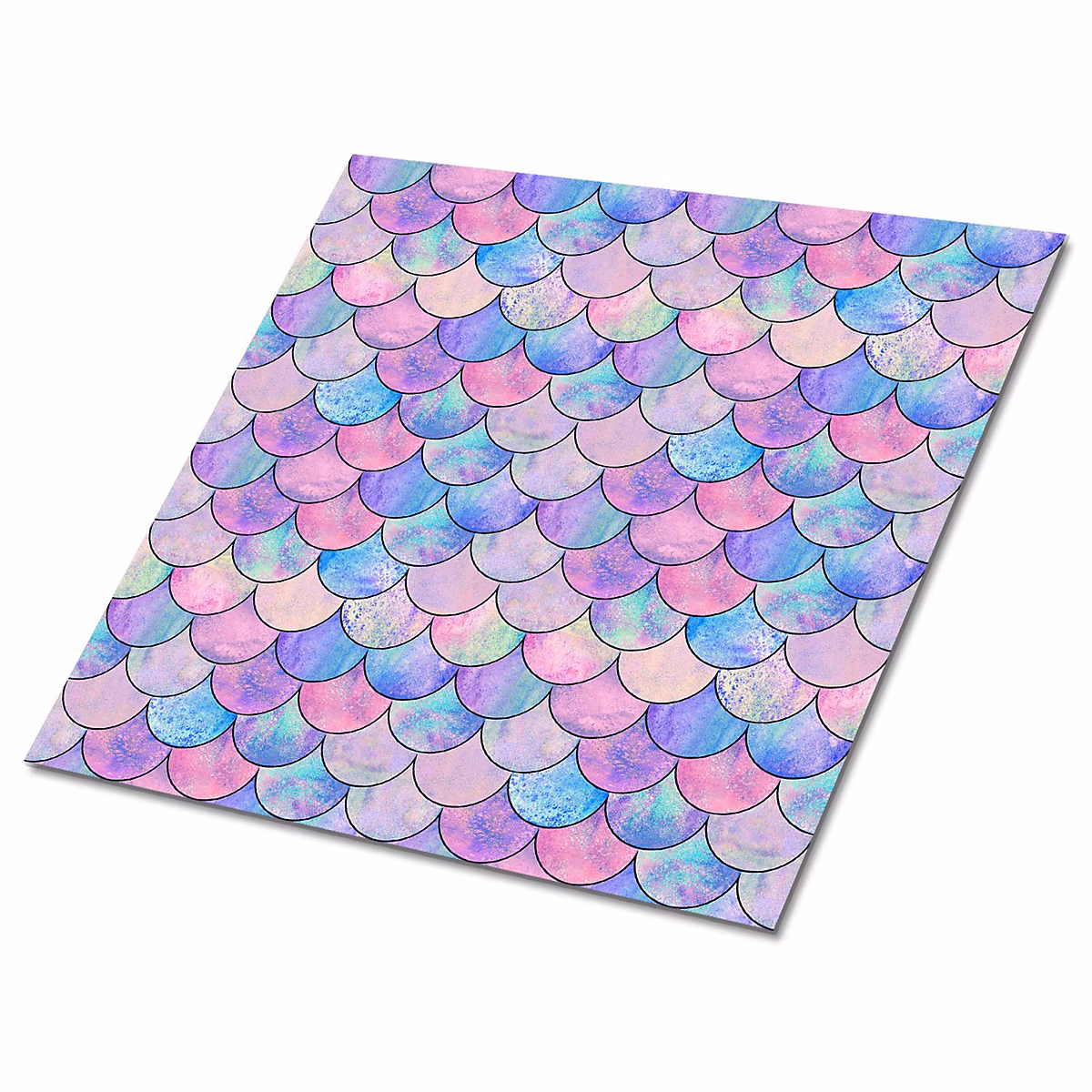 Carreaux vinyle Tulup 30 × 30 cm Écailles de poisson colorées 9 pcs