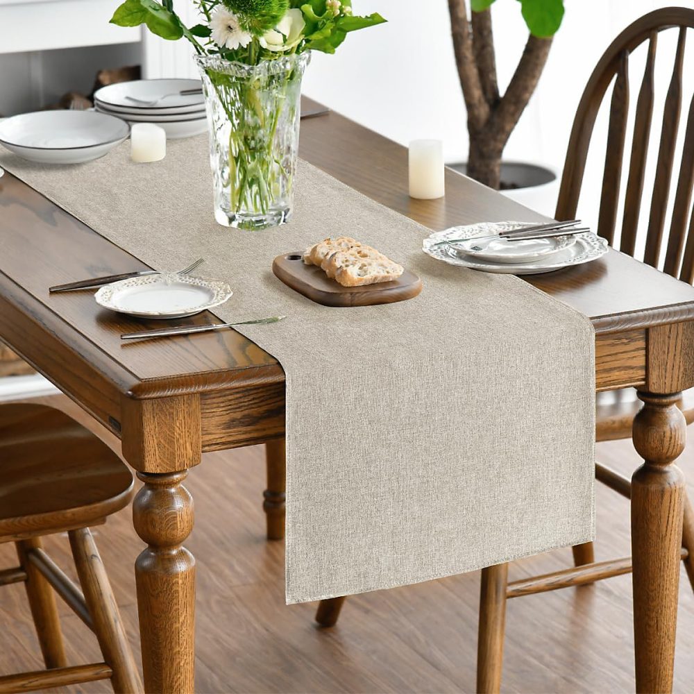 Chemin de Table Polyester Marron Clair 40 × 180 cm