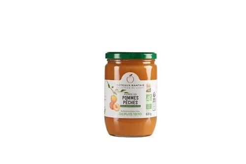 Purée bio pommes pêches Coteaux Nantais - 630 g
