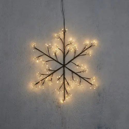 Flocon lumineux câble noir 150 LED blanc chaud - Ø 40 cm