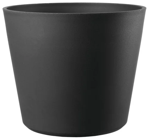 Pot en plastique injecté coloris gris Deroma Origin Vaso anthracite à roulettes - Ø 78 x H 64 cm