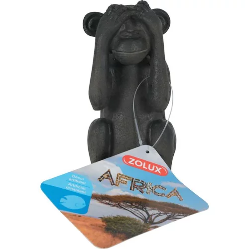 Décoration pour aquarium en résine coloris noir Zolux singe de la sagesse « ne vois pas » – 10,3 cm