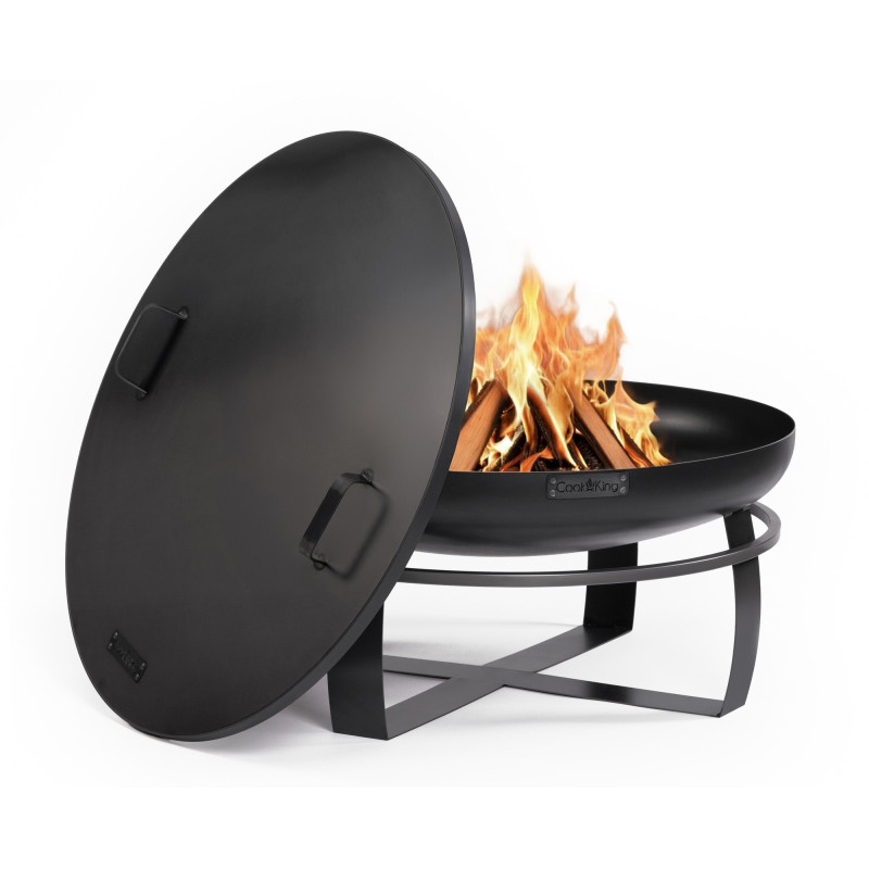 Brasero de jardin VIKING 80 cm avec couvercle en acier 81,5 cm