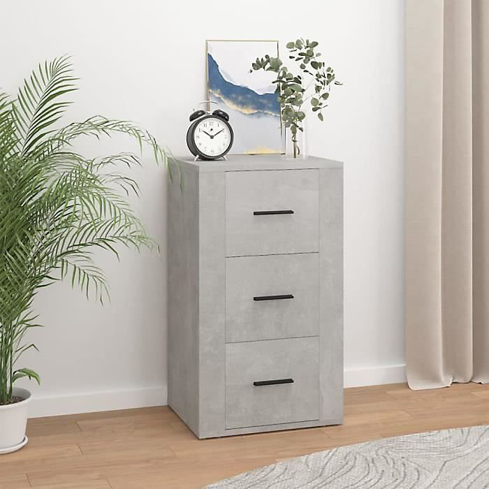 819424 vidaXL Buffet Gris béton 40 × 33 × 70 cm Bois d'ingénierie