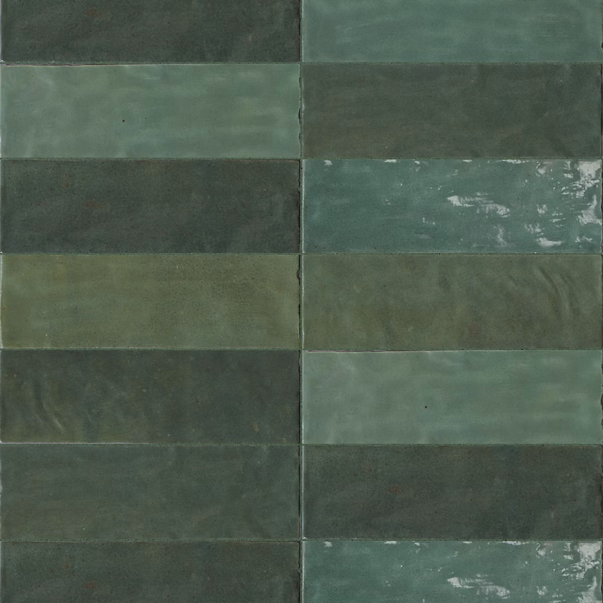 Carrelage effet Zellige Vert 20x6 – 5x0 | 85 cm Brillant Orisel | Mur intérieur (vendu par carton de 0 | 5 m²) | RO'MA CARRELAGE