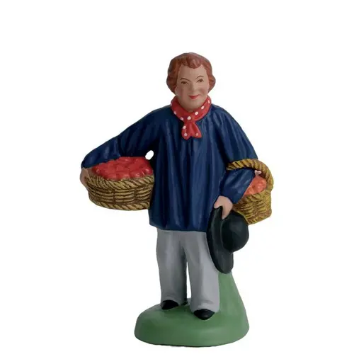 Personnage de crèche de Noël homme aux fruits Santons Escoffier - 7 cm