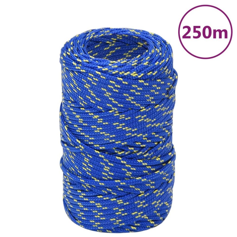 vidaXL Corde de bateau Bleu 2 mm 250 m Polypropylène – Équipement de loisirs