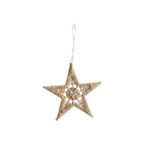 Décoration à suspendre étoile en jute naturel - Ø 10 cm