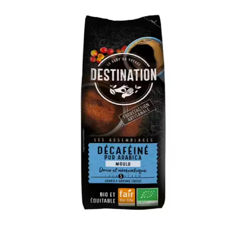 Café décaféiné équitable FFL bio moulu Destination - 250 g