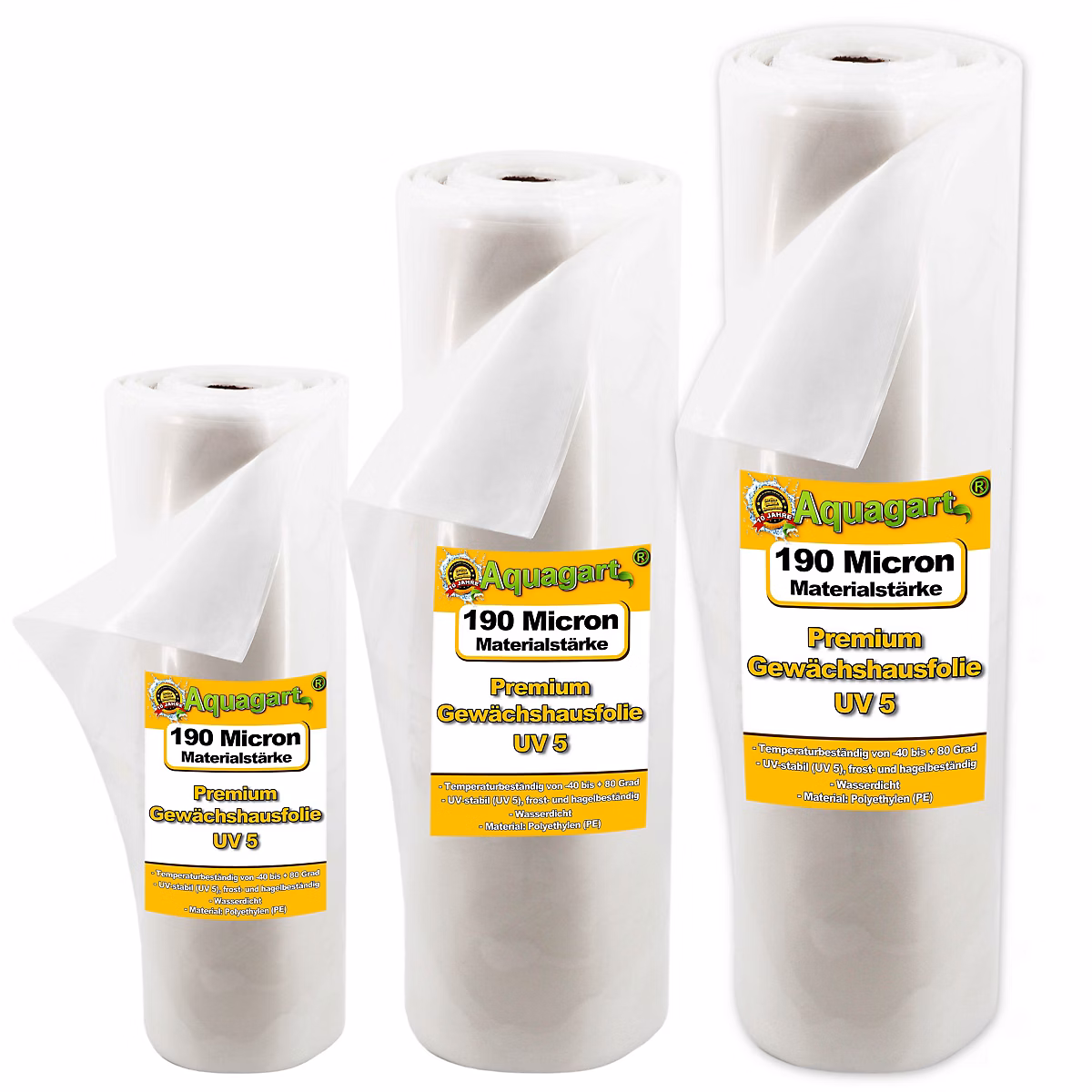 9 m film de jardin – film de serre, UV 5 film de couche froide, 4 m de large Aquagart