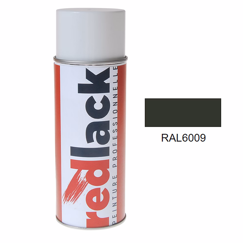 Bombe de peinture Aérosol | spray – 400ml – RAL 6009 Vert sapin – Brillant – multisupport – Redlack – RAL6009
