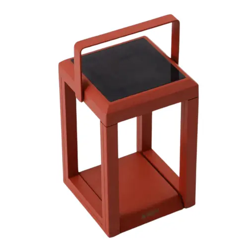 Lanterne solaire en aluminium terracotta Oxalis - 16 x 16 x 25 cm