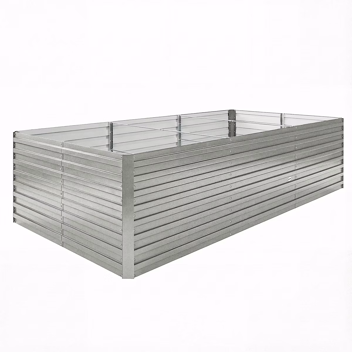 Carré potager jardinière 240 × 120 × 60 cm tôle d'acier ondulée argent