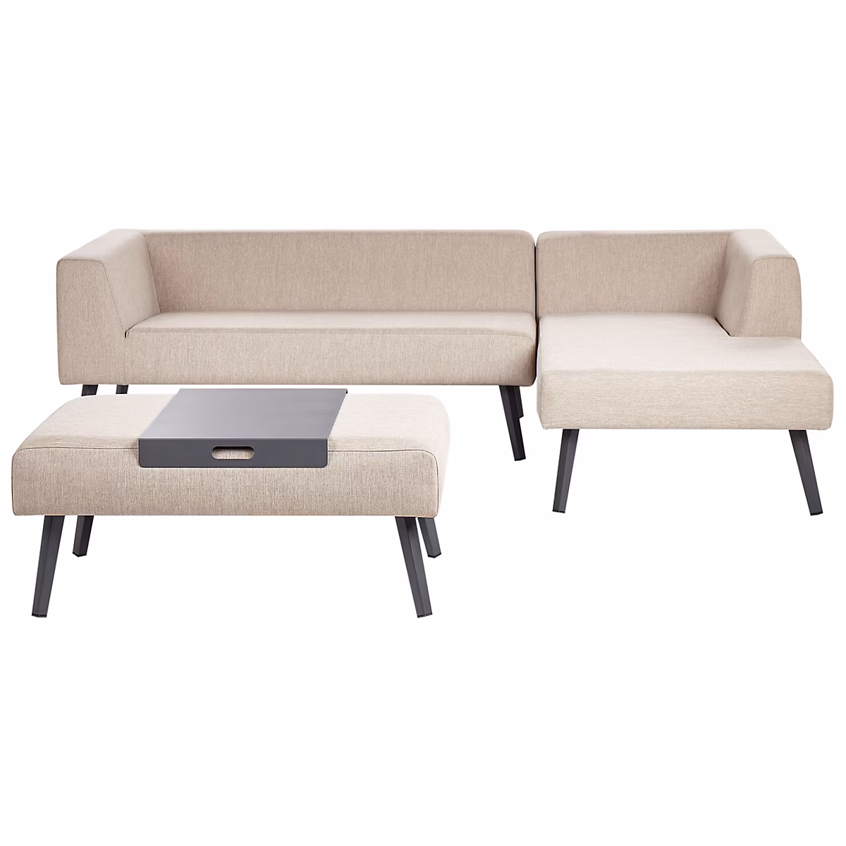 Salon et mobilier de jardin – Ensemble de canapés d'angle de jardin 4 places SORRIVOLI Beige Côté gauche