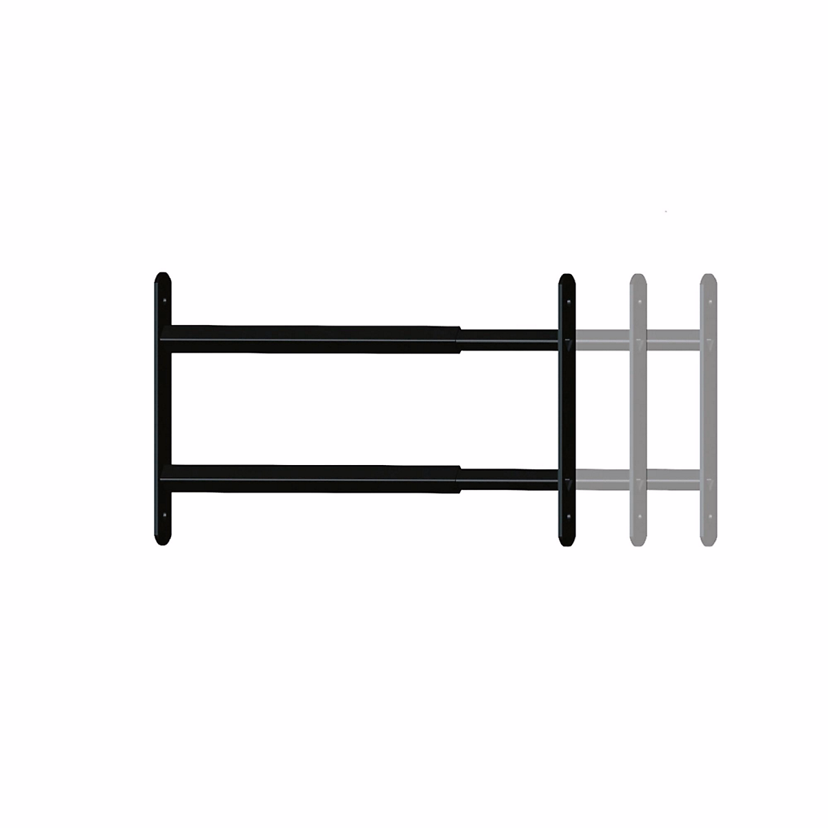2 barreaux télescopiques de fenêtre | acier noir – Afbat – L.48 à 90 cm