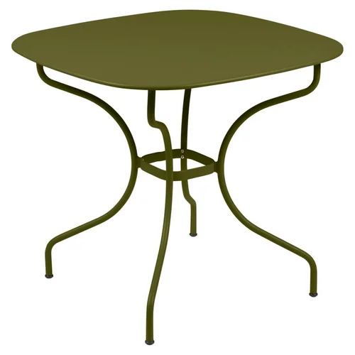 Table carronde Opera + coloris marron en acier Fermob - Ø 82 x 74 cm